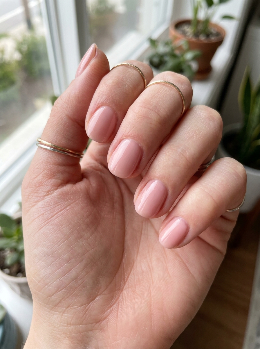 Blush Pink kurze Nägel